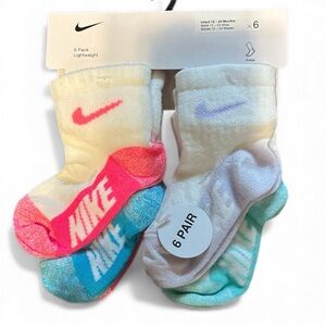 Nike Kids Colorful ankle Socks 6-Pack size 12-24 Months